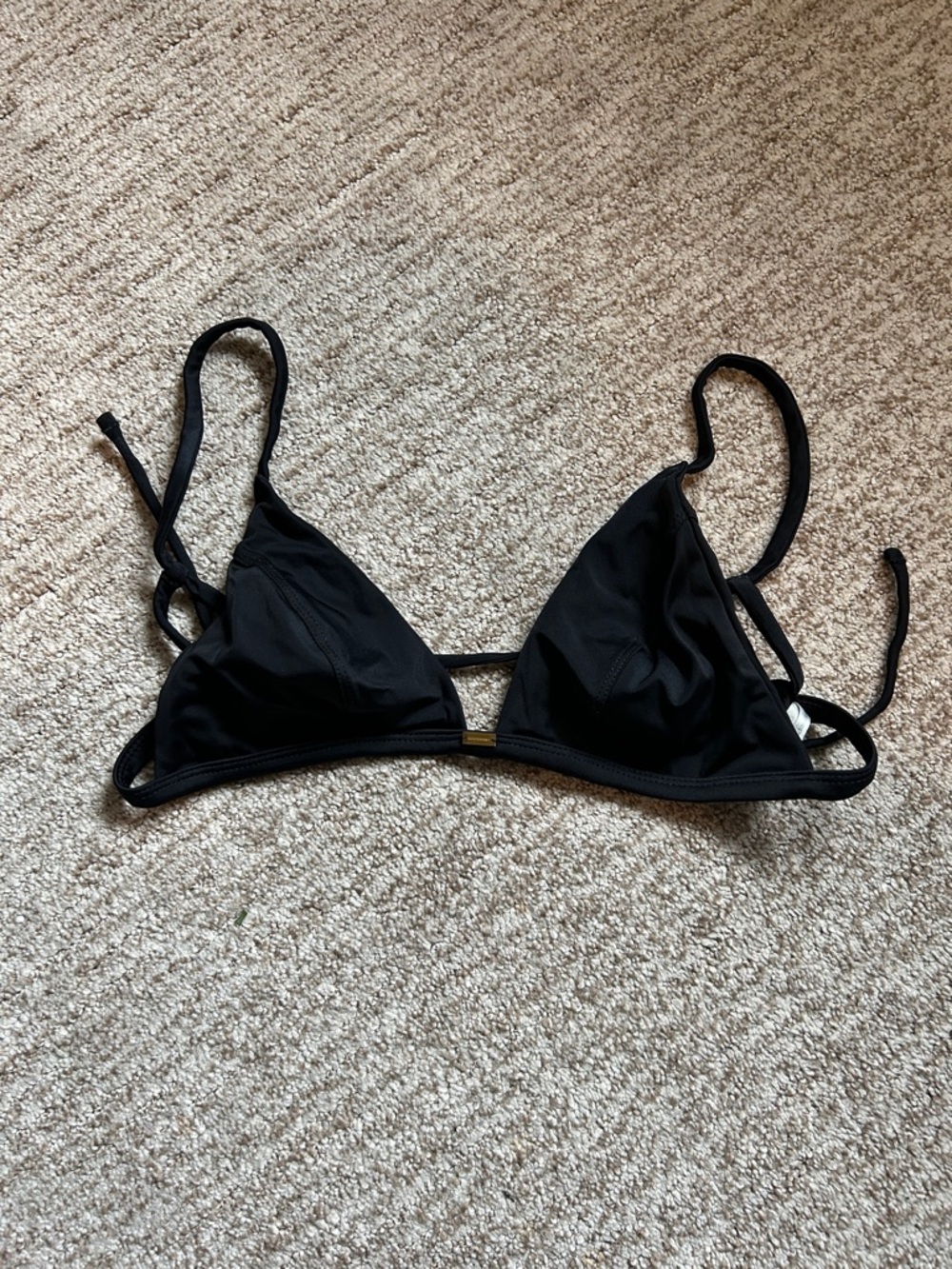 Gooseberry Black Triangle Bikini Top Size Medium EUC